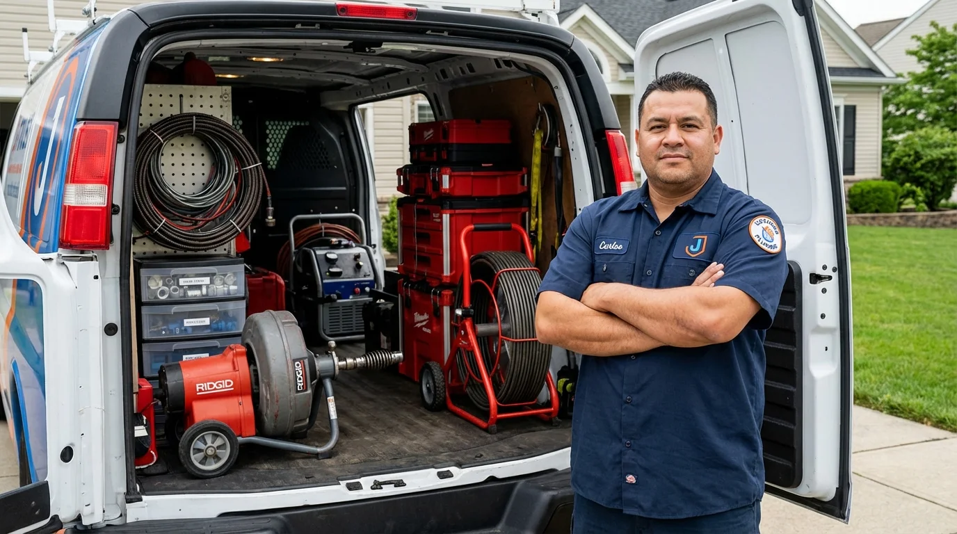 Professional drain cleaning equipment and Johns Plumbing LLC plumber in Ferndale